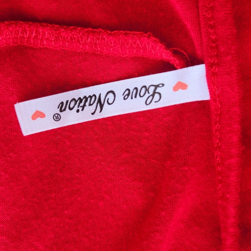 Love Nation Cold Shoulder Top in Red With Shark Bite Bottom. Size 1XL - Picture 4 of 5